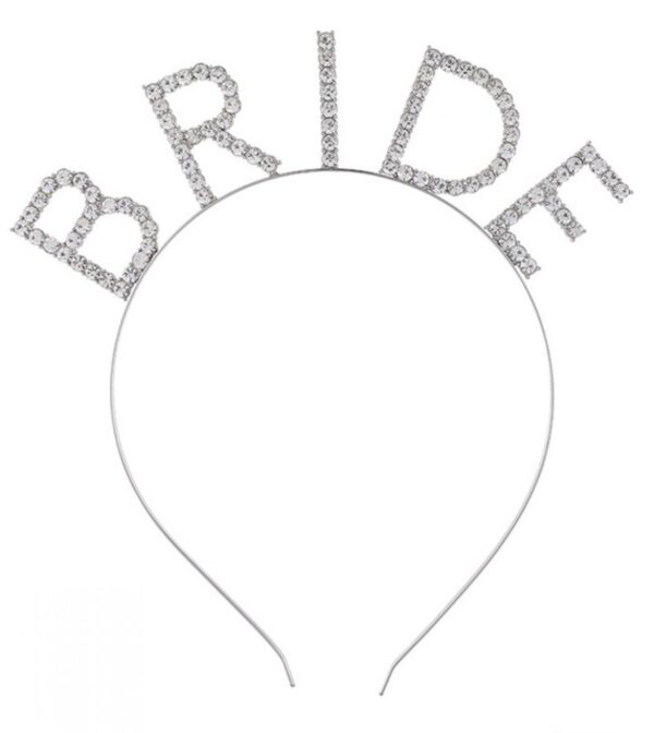 Bekarlığa Veda Mega Boy Kristal Taşlı Gümüş Bride Taç Gelin Tacı 20X21 cm (K0) - Görsel 2