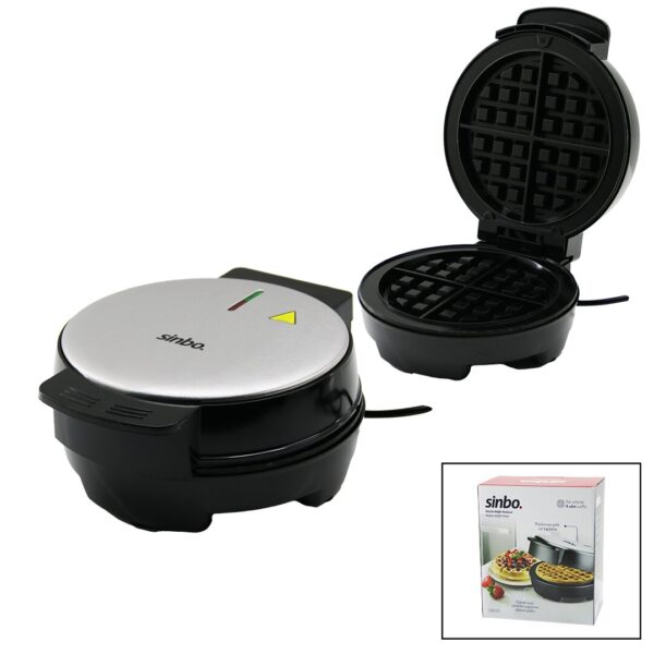 BELÇİKA WAFFLE MAKİNESİ ELEKTRİKLİ 4 WAFFLE - YAPIŞMAZ DÖKÜM PLAKA PASLANMAZ ÇELİK ÜST KAPLAMA SSM-2591 (K0)