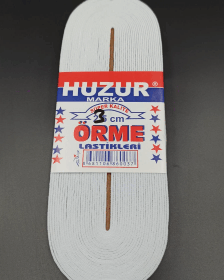 BEYAZ - 3CM PAÇA LASTİK YASSI GENİŞ 10MT. (K0)