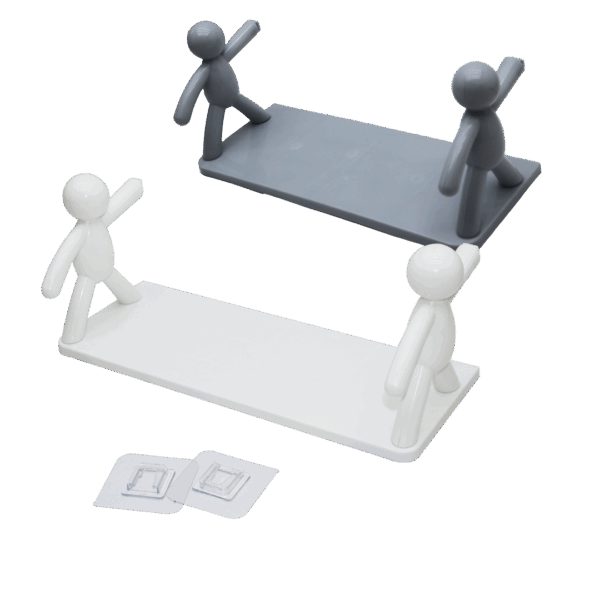 BEYAZ - GRİ 31 X 12.5CM RAMBO MANKEN TUTACAKLI  PLASTİK ETEJER YAPIŞKANLI (K0)