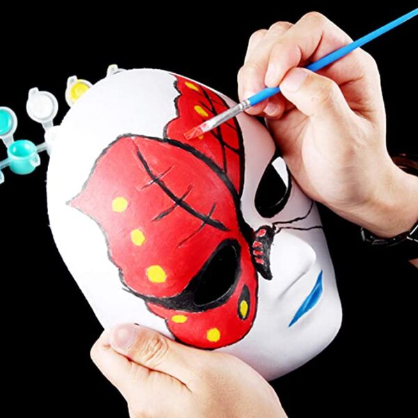 Beyaz Renk Boyanabilir Anonim Tam Yüz Cosplay Maske 24x18 cm (K0) - Görsel 3