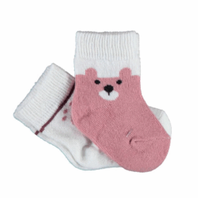 Bibaby Biorganic Happy Bear 2'Li Çorap 68413 Gül Kurusu