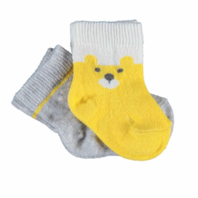 Bibaby Biorganic Happy Bear 2'Li Çorap 68413 Sarı