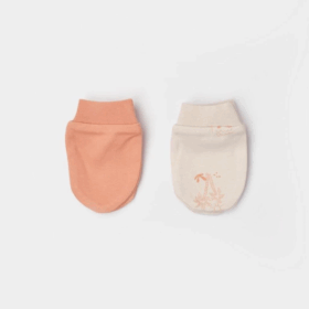 Bibaby Biorganic Hello Safari 2'Li Bebek Eldiven 72224 Ekru Kiremit