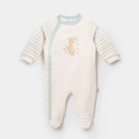 Bibaby Biorganic Save The Seahorse Newborn Bebek Tulum 60756 Bej-Mint
