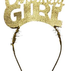 Birthday Girl Yazılı Altın Renk Parti Kızı Doğum Günü Tacı (K0)