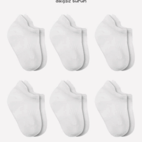 Bistyle 6lı Basic Sneakers Soket Çorap 6108 Beyaz
