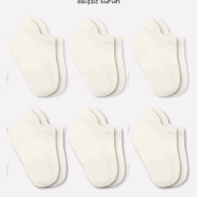 Bistyle 6lı Basic Sneakers Soket Çorap 6109 Ekru