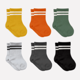 Bistyle 6lı Penye Çemberli Soket Çorap BS6003 Turuncu