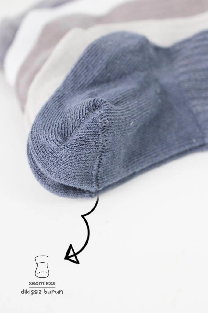 Bistyle Colors 6lı Penye Düz Soket Çorap BS6000 Antrasit - Görsel 4