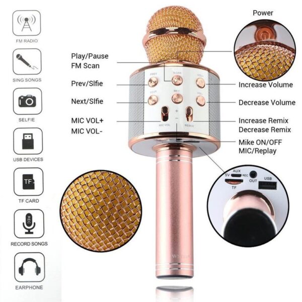 Bluetooth Karaoke Mikrofon (K0) - Görsel 3