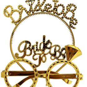 Bride To Be Yazılı Taç ve Bride To Be Yazılı Gözlük Seti Altın Renk (K0)