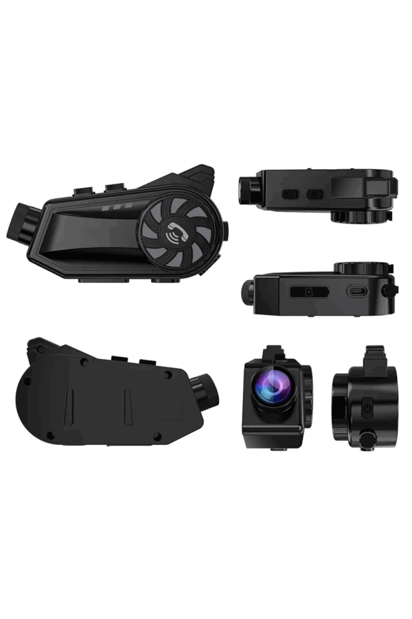 Bt68 Motosiklet Kask Bluetooth Kulaklık 1080p Kamera Ses Kontrolü Video Kayıt Özellikli İntercom - Görsel 4