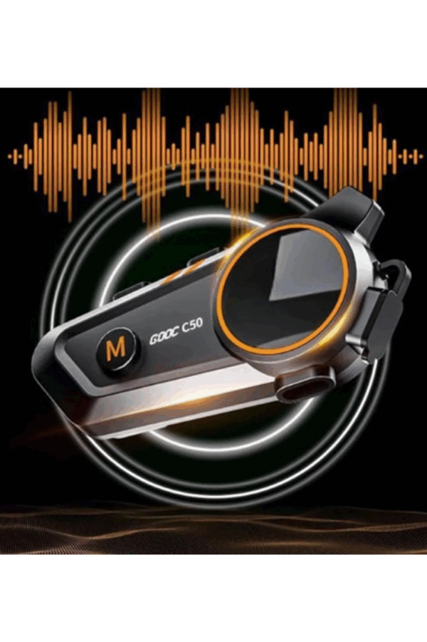 C50 Motosiklet Intercom Kask Kulaklık 1000 Mah Rgb Işıklı Bluetooth Kulaklık Ip67 - Görsel 2