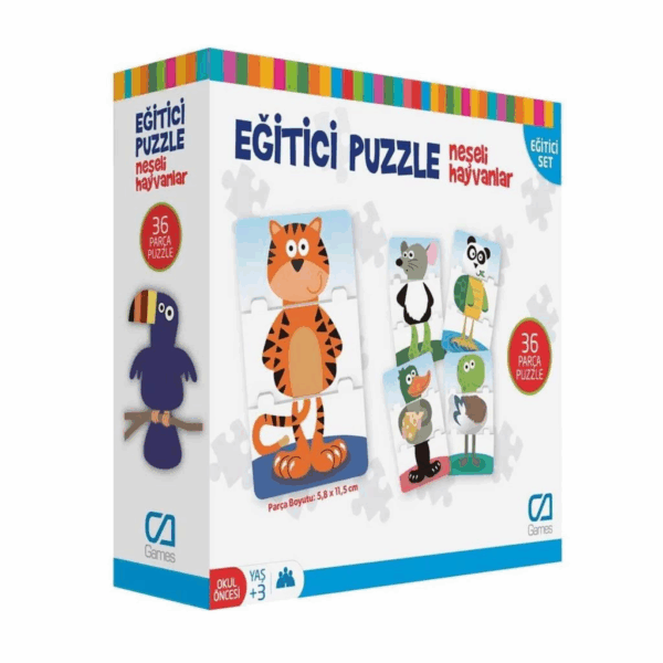 CA.5028 CA Games Eğitici Puzzle Neşeli Hayvanlar - Görsel 2