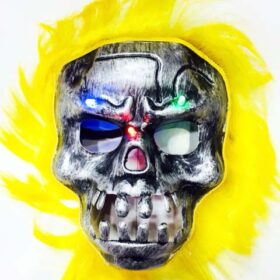 Cadılar Bayramı Halloween Işıklı Kurukafa Maske sarı saçlı (K0)