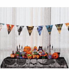 Cadılar Bayramı Halloween Flama Bayrak Banner Süs 8 Li 3 Metre