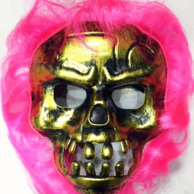 Cadılar Bayramı Pembe Saçlı Maske