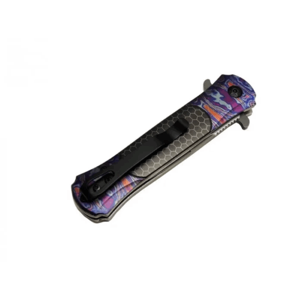 Çakı Mor 22 Cm Yarı Otomatik , Kemerlikli - Görsel 2