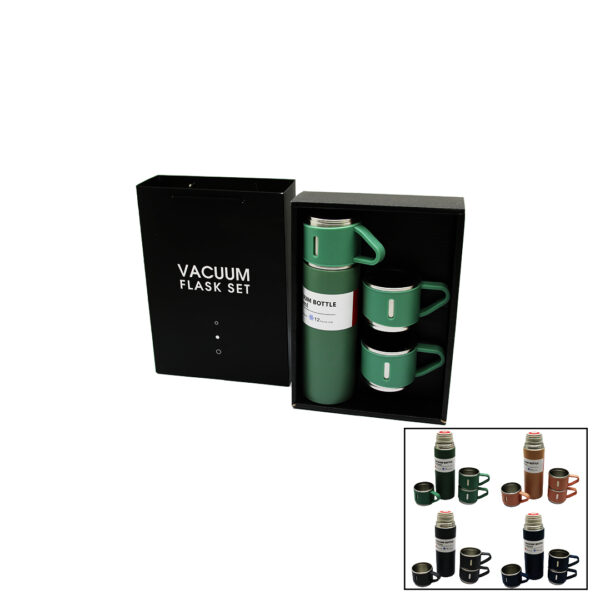ÇANTALI 500ML 3 PARÇA  BARDAKLI ÇELİK TERMOS SETİ (K0)