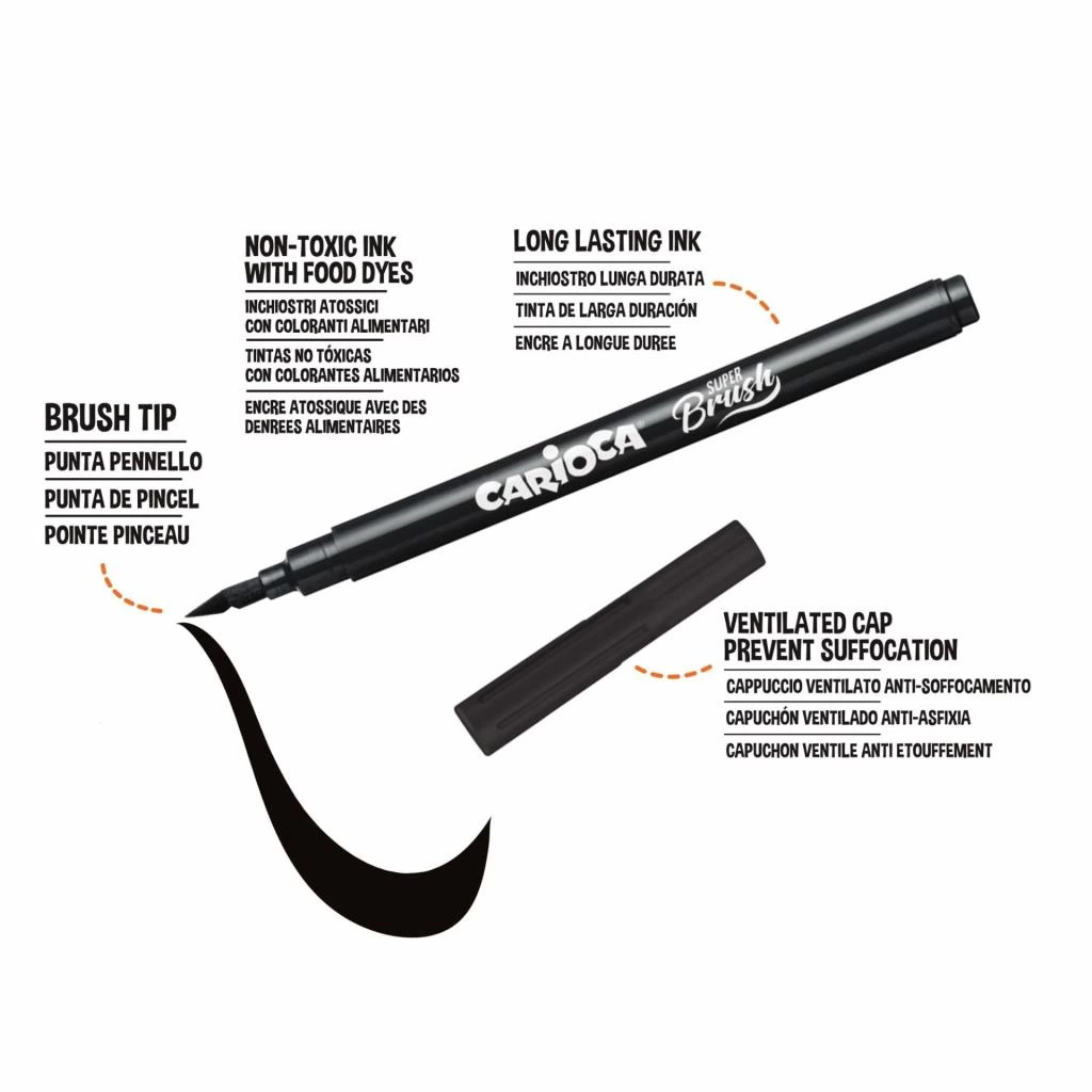 Carioca Süper Brush Keçeli Boya Kalemi 10Lu - Görsel 4