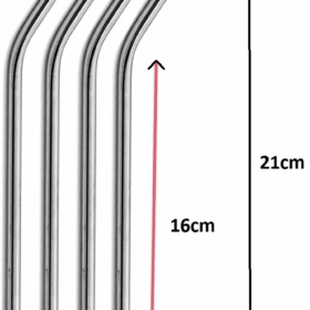 Çelik Pipet Paslanmaz Çelik Metal Meşrubat Pipeti Ve Pipet Temizleme Fırçası Seti 5 Parça