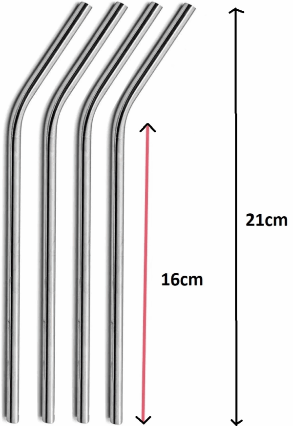 Çelik Pipet Paslanmaz Çelik Metal Meşrubat Pipeti Ve Pipet Temizleme Fırçası Seti 5 Parça - Görsel 2