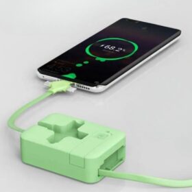 Cep Tipi Telefon Tutuculu Makaralı Uzayıp Kısalabilen 3&amp;apos;ü 1 Arada USB Şarj Kablosu (K0)