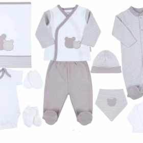 Ciccim Baby Çift Ayıcık 10'Lu Hastane Çıkış Seti 4419 Toprak