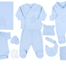 Ciccim Baby Yıldızlı Ayıcık 10'Lu Hastane Çıkış Seti 4805 Mavi