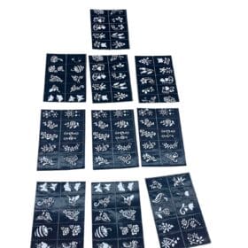 ÇİÇEKLİ 10X14CM TÜP KINA DESEN ÇIKARTMA ŞABLONU 12 PARÇA (K0)