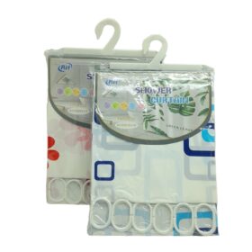 ÇİF KANAT PVC BANYO PERDESİ 2  PARÇA  X 90X180CM - 12 HALKALI (K0)