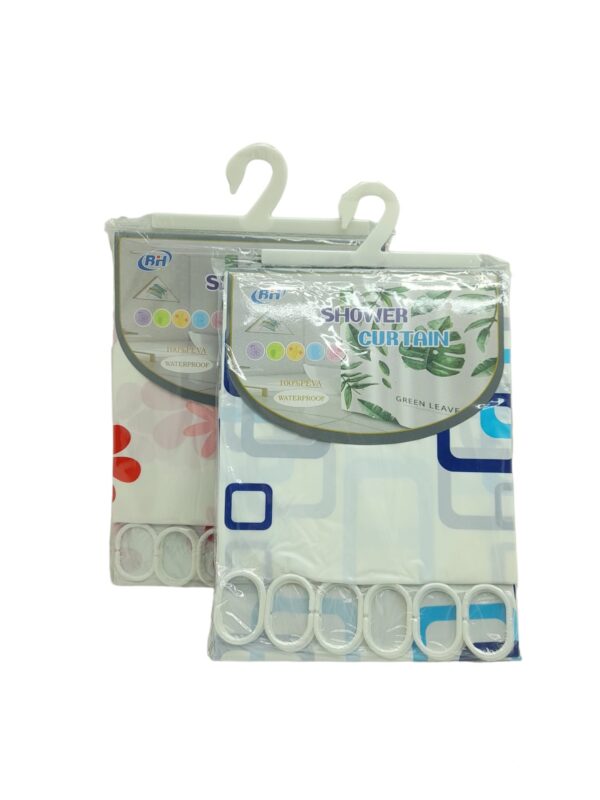 ÇİF KANAT PVC BANYO PERDESİ 2  PARÇA  X 90X180CM - 12 HALKALI (K0)