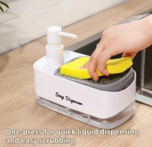 Çift Hazneli Sıvı Sabunluk ve Süngerlik Hazneli