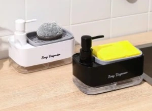 Çift Hazneli Sıvı Sabunluk ve Süngerlik Hazneli - Görsel 2