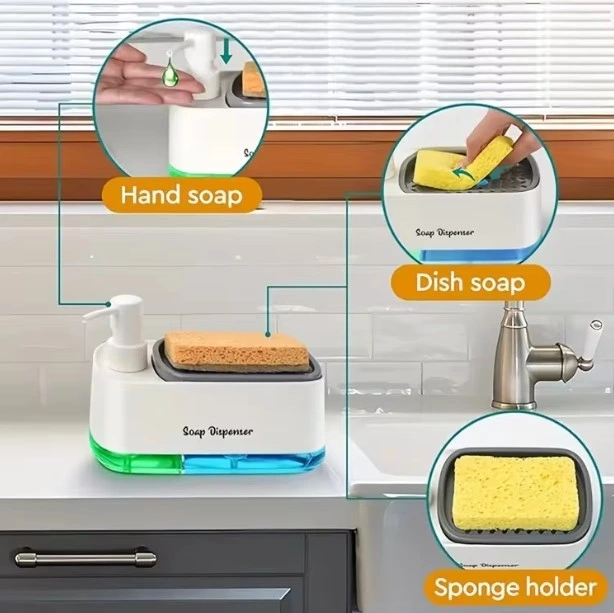 Çift Hazneli Sıvı Sabunluk ve Süngerlik Hazneli - Görsel 3