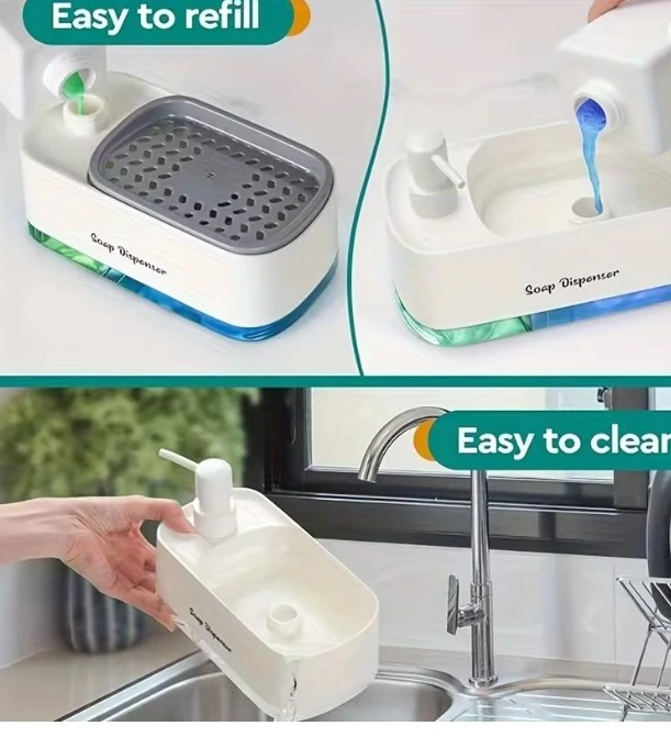 Çift Hazneli Sıvı Sabunluk ve Süngerlik Hazneli - Görsel 4