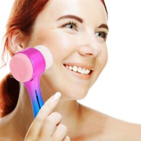 Çift İşlevli Renkli Cilt Yüz Temizleme Fırçası Peeling Masaj Etkili Gözenek Temizleyici Alet (K0)