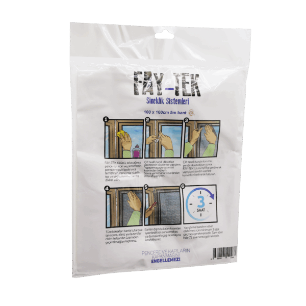 ÇİFT KANAT TÜL PENCERE SİNEKLİK 100X150CM - 5MT BANT (K0)