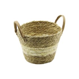 ÇİFT KULPLUHASIR SEPET - ÇOK AMAÇLI ORGANİZER Ç-TABAN:16CM--AĞIZ:24CM - Y: 18CM (K0)
