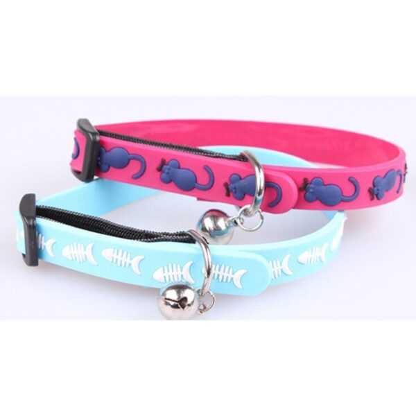 Çıngıraklı Zilli Sevimli Renkli Slikon Kedi Köpek Boyun Tasması (K0) - Görsel 3