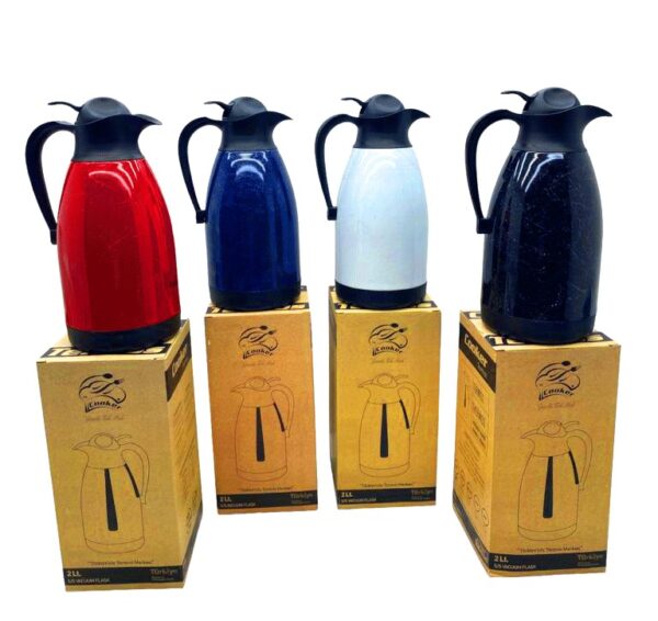 CKR-2077 2LT RENKLİ - MERMER DESEN SERİSİ MİX ÇELİK TERMOS (K0)