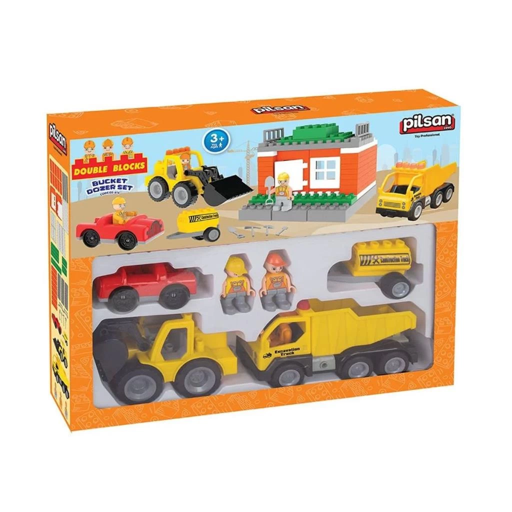 Çocuk 03 614 Pilsan Double Bloklar Kepçeli Dozer - Görsel 3