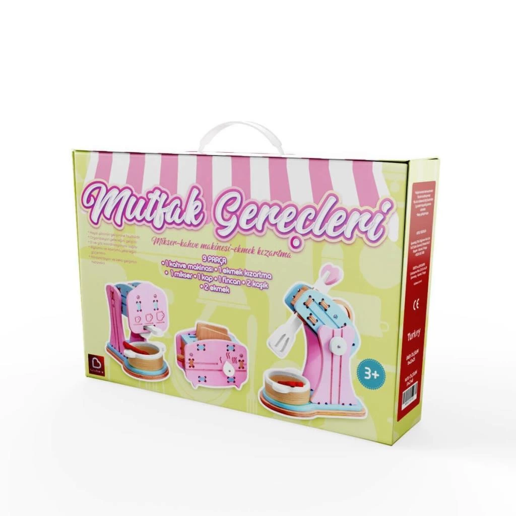 Çocuk 1007 Ahşap Mutfak Gereçleri Seti - Lulubere Oyuncak - Görsel 5