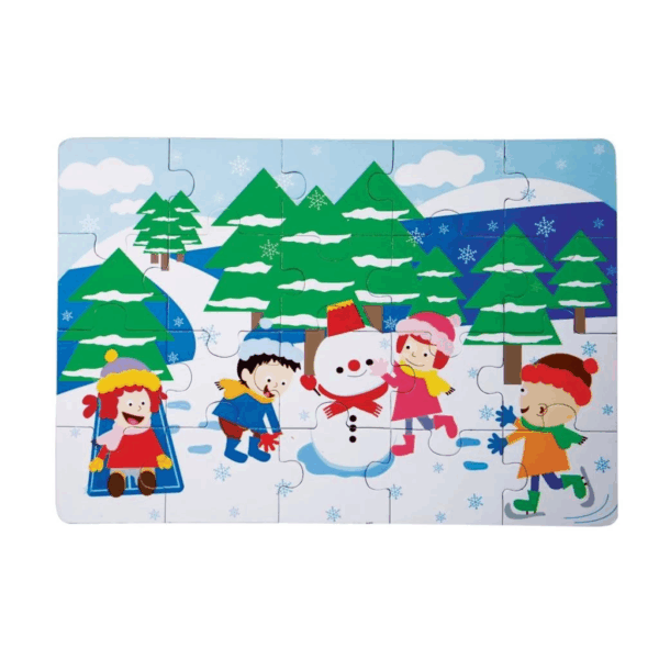 Çocuk 1278-CS Chiva, Kış Ahşap Yer Puzzle - Görsel 2