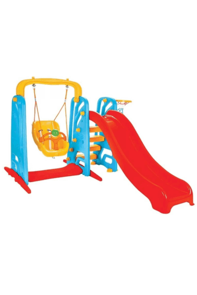Çocuk 2'si Bir Arada Ergonomik Tasarım Kaydırak Ve Salıncak Oyun Parkı