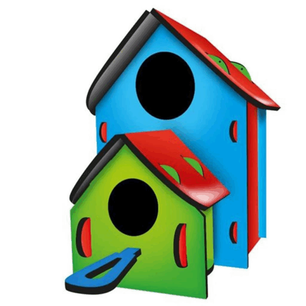Çocuk 5269 Kumtoys Boyanabilir 3'lü Kuş Evi - Bird House - Görsel 5