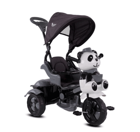 Çocuk Babyhope 127A Little Panda 3 Tekerli Kontrollü Bisiklet (Pedli) Gri