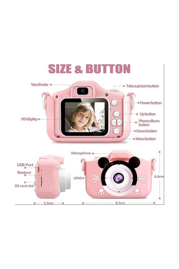 Çocuk Dijital Fotoğraf Makinası 20 Mp Video Kaydedici 2.0 İnç Çift Kameralı - Görsel 2