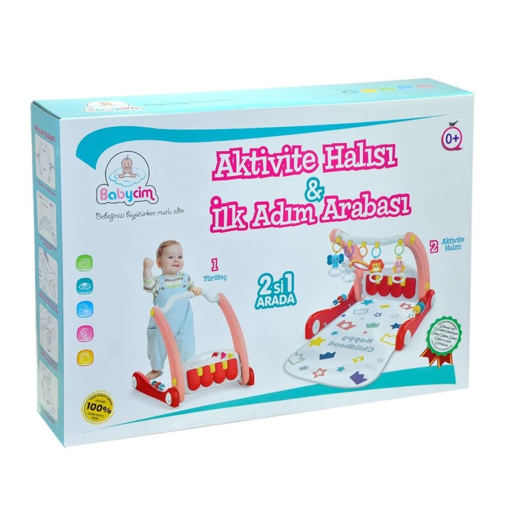Çocuk E0634 Aktivite Halısı&İlk Adım Arabası -Pembe ,Birlik - Görsel 2
